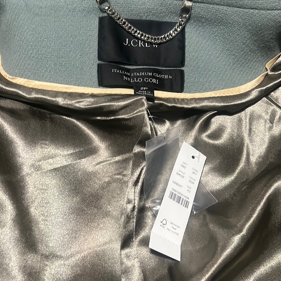 NWT - 2P- J.Crew Villa Coat in Italian Stadium-cloth Wool - Slate Green - Picture 2 of 10